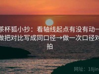 茶杯狐小抄：看轴线起点有没有动→做把对比写成同口径→做一次口径对拍