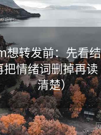 17ce.com想转发前：先看结论是不是太硬，再把情绪词删掉再读（读完更清楚）