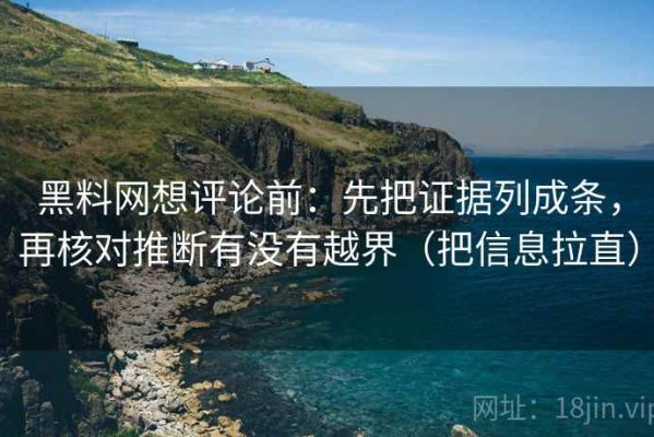 黑料网想评论前：先把证据列成条，再核对推断有没有越界（把信息拉直）