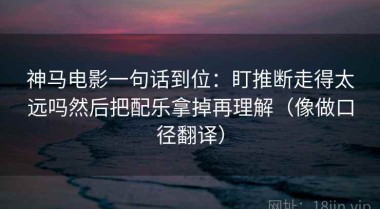 神马电影一句话到位：盯推断走得太远吗然后把配乐拿掉再理解（像做口径翻译）