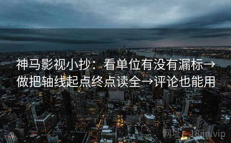 神马影视小抄：看单位有没有漏标→做把轴线起点终点读全→评论也能用