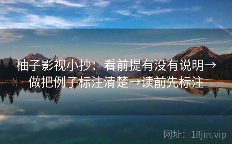 柚子影视小抄：看前提有没有说明→做把例子标注清楚→读前先标注
